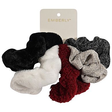 Emberly 5-Pack Textured Scrunchies
