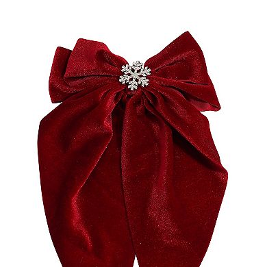 Emberly Wide Bow Barrette With Embellishment