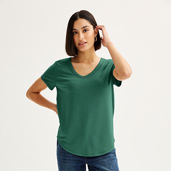 Juniors' SO® Short Sleeve V-Neck Tee