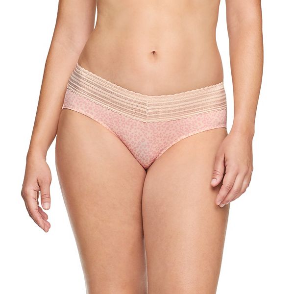 Warners No Pinching, No Problems® Dig-Free Comfort Waist with Lace Microfiber Hipster 5609J - Butter Rose Leo (SMALL)