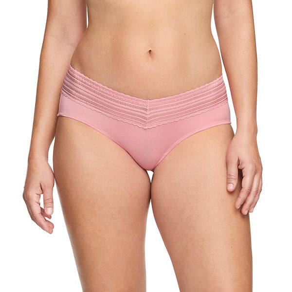 Warners No Pinching, No Problems® Dig-Free Comfort Waist with Lace Microfiber Hipster 5609J - Rose (SMALL)