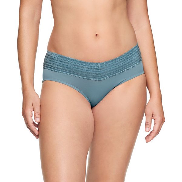 Warners No Pinching, No Problems® Dig-Free Comfort Waist with Lace Microfiber Hipster 5609J - Smoke (SMALL)