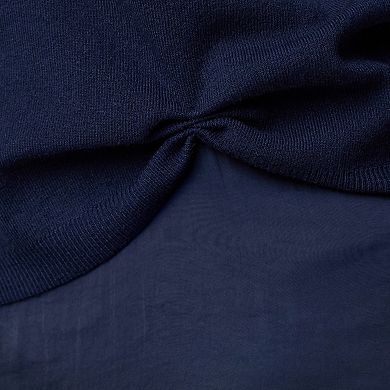 Plus Size Simply Vera Vera Wang Tucked Mixed Media Sweater Dress