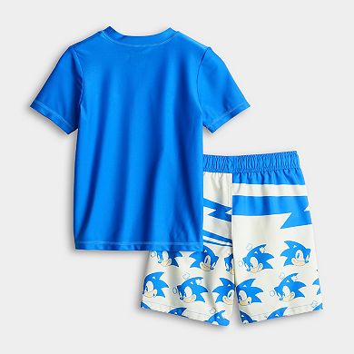 Boys 4-7 Sonic The Hedgehog 2-Piece Rashguard & Swimsuit Set
