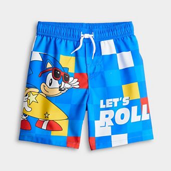 Boys 4-14 Sonic Swim Trunks with Graphic Design
