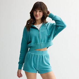 Juniors' SO® Favorite Cropped Full-Zip Hoodie