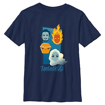 Boys 8-20 Marvel The Fantastic Four Heads Graphic Tee