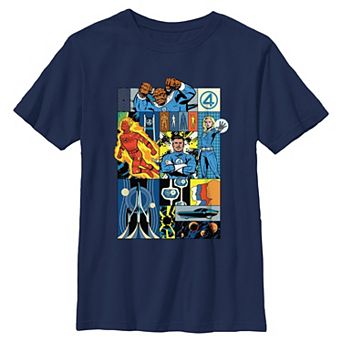 Boys 6-20 Marvel The Fantastic Four Comic Style Collage Graphic Tee