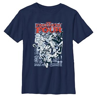 Boys 8-20 Marvel The Fantastic Four Together As Family Graphic Tee