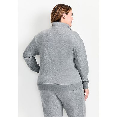 Avenue Women's Plus Size Piper Half-Zip Sweat Top