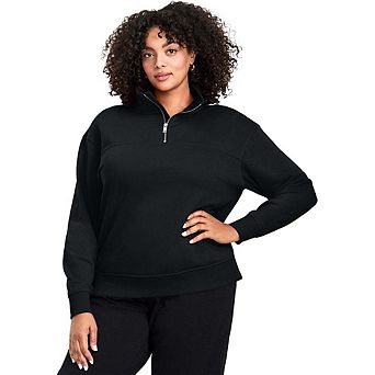 Avenue Women's Plus Size Piper Half-Zip Sweat Top