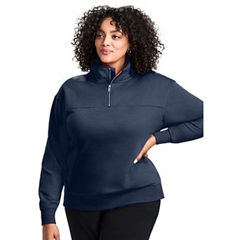 Avenue Women's Plus Size Piper Half-Zip Sweat Top