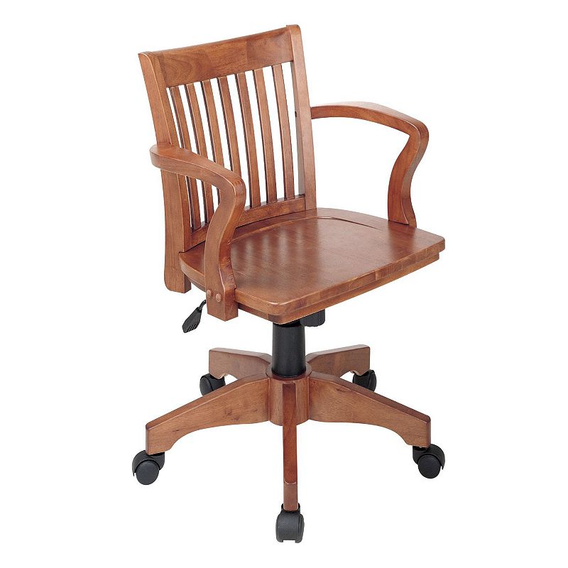 OSP Home Furnishings Deluxe Bankers Chair, Brown, Furniture