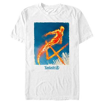 Men's Marvel The Fantastic Four: First Steps The Human Torch Poster Graphic Tee