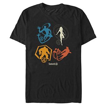 Men's Marvel The Fantastic Four: First Steps Character Silhouettes Graphic Tee