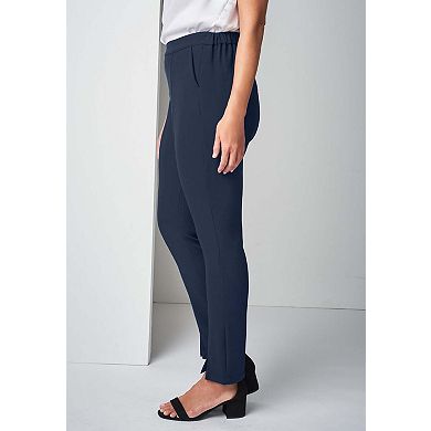 Jessica London Women's Plus Size Bi-Stretch Slit Front Ankle Pant