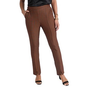 Jessica London Women's Plus Size Bi-Stretch Slit Front Ankle Pant