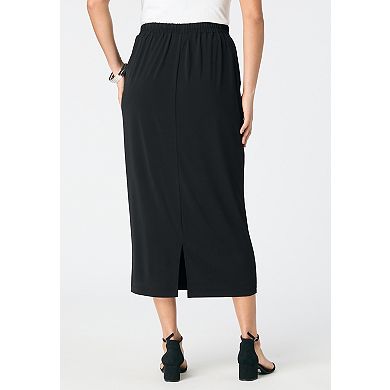 Roaman's Women's Plus Size Ultrasmooth Fabric Midi Skirt