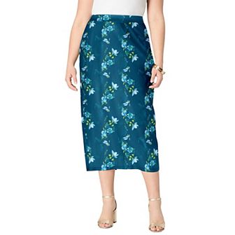Roaman's Women's Plus Size Ultrasmooth Fabric Midi Skirt