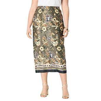 Roaman's Women's Plus Size Ultrasmooth Fabric Midi Skirt