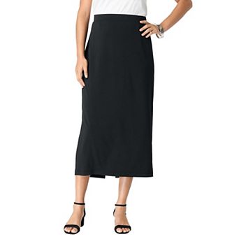 Roaman's Women's Plus Size Ultrasmooth Fabric Midi Skirt