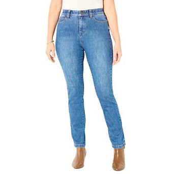 Catherines Women's Plus Size Petite Synergy Slimming Straight Leg Jean
