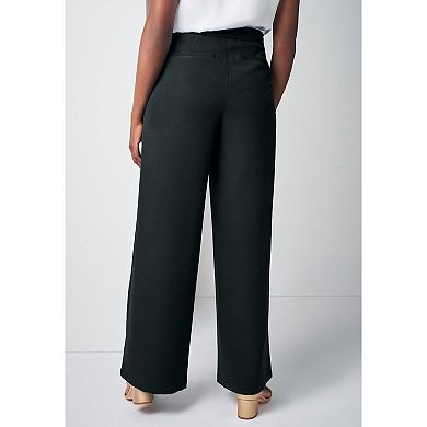 Jessica London Women's Plus Size Bi-Stretch Wide Leg Pant