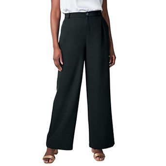 Jessica London Women's Plus Size Bi-Stretch Wide Leg Pant