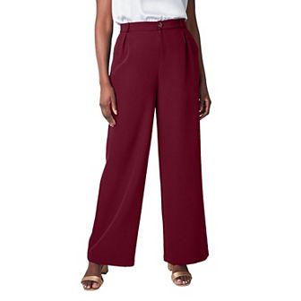 Jessica London Women's Plus Size Bi-Stretch Wide Leg Pant