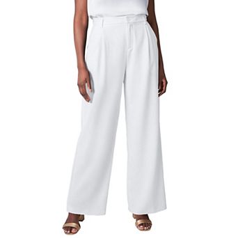 Jessica London Women's Plus Size Bi-Stretch Wide Leg Pant