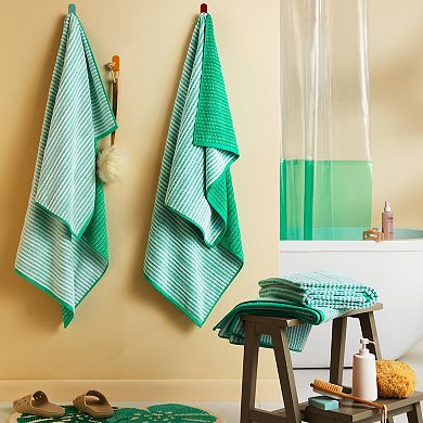 Town & Country 4-pc. Striped Reversible 100% Cotton Terry Towel Set