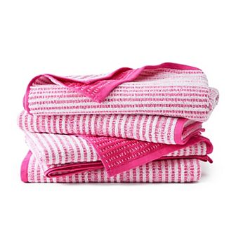 Town & Country 4 pc Striped Reversible 100% Cotton Terry Towel Set