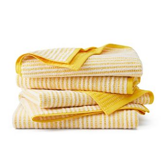 Town & Country 4 pc Striped Reversible 100% Cotton Terry Towel Set