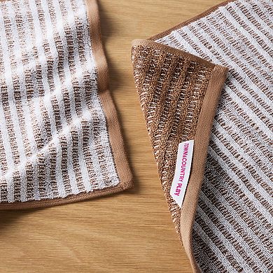 Town & Country 4-pc. Striped Reversible 100% Cotton Terry Washcloth Set