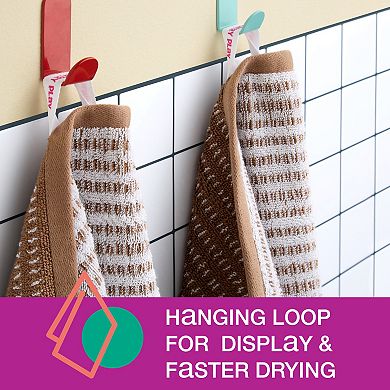 Town & Country 4-pc. Striped Reversible 100% Cotton Terry Washcloth Set