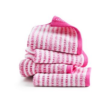 Town & Country 4 pc Striped Reversible 100% Cotton Terry Washcloth Set