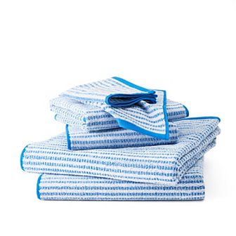 Town & Country 6 pc Striped Reversible 100% Cotton Terry Towel Set