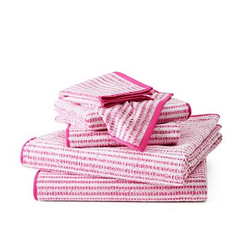 Town & Country 6 pc Striped Reversible 100% Cotton Terry Towel Set