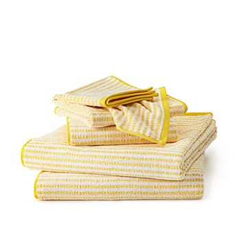 Town & Country 6 pc Striped Reversible 100% Cotton Terry Towel Set