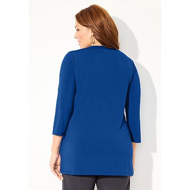 Catherines Women's Plus Size Chain Lace-Up Tunic