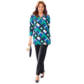 Catherines Women's Plus Size Chain Lace-Up Tunic