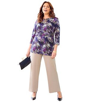 Catherines Women's Plus Size Chain Lace-Up Tunic