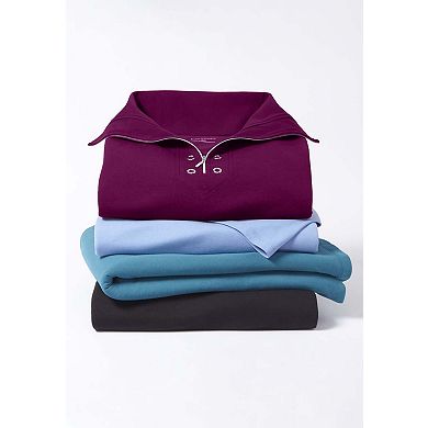 Catherines Women's Plus Size Suprema Studio Half-Zip Grommet Pullover