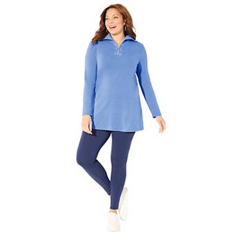 Catherines Women's Plus Size Suprema Studio Half-Zip Grommet Pullover