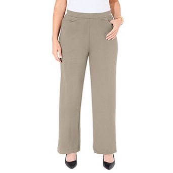 Catherines Women's Plus Size Ponte Wide Leg Pant
