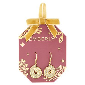 Emberly Gold-Tone Beaded Glass Simulated Stone Swirl Drop Earrings