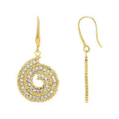 Emberly Gold-Tone Beaded Glass Simulated Stone Swirl Drop Earrings