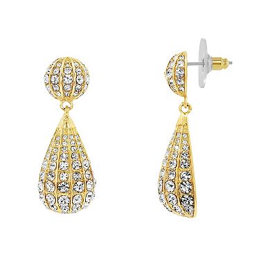 Emberly Gold-Tone Glass Simulated Stone Teardrop Drop Earrings
