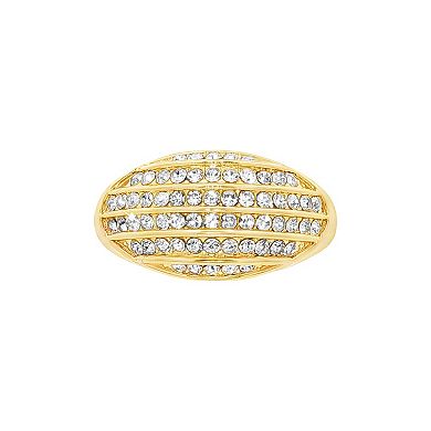 Emberly Gold-Tone Glass Simulated Stone Dome Open Band Ring