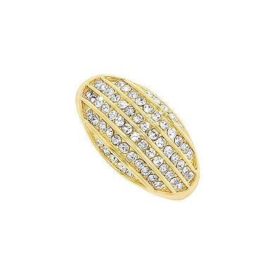Emberly Gold-Tone Glass Simulated Stone Dome Open Band Ring